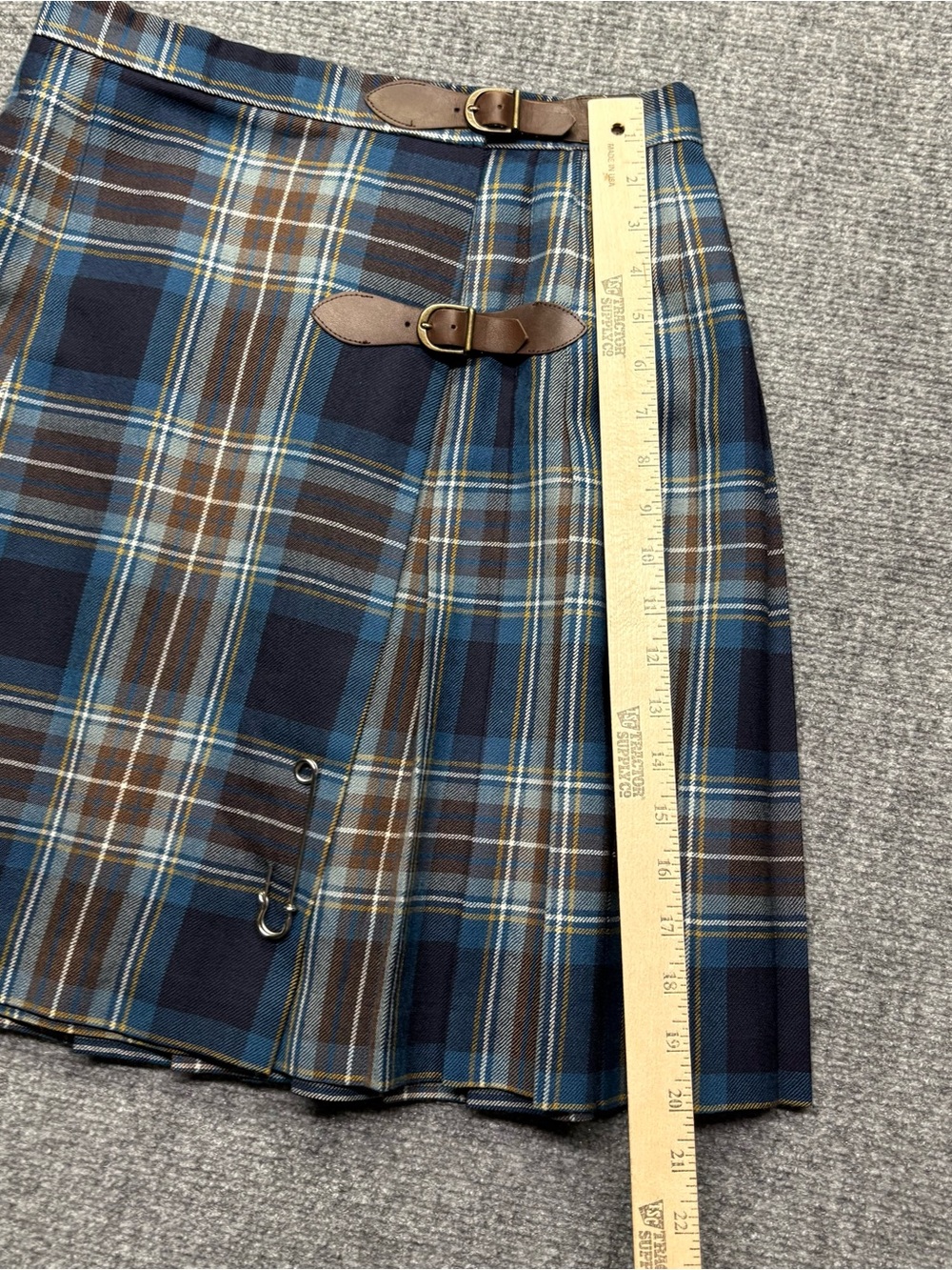 VTG Brooks Brothers Kilt Skirt Womens 10 Blue Plaid Pleated USA Made Preppy - Picture 6 of 6